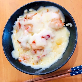 キムチとひき肉のチーズのご飯